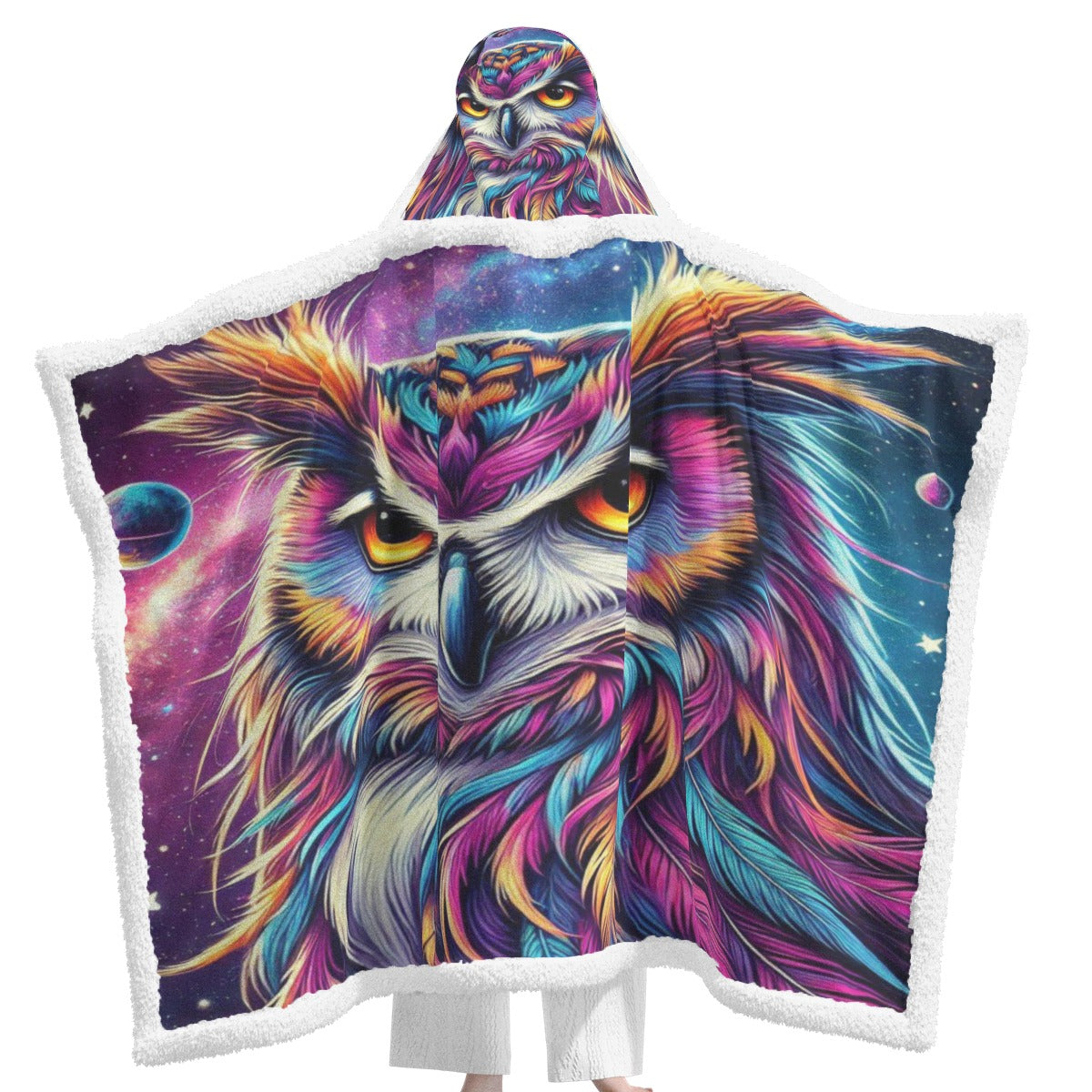 Owl Galaxy Unisex Wearable Hooded Blanket