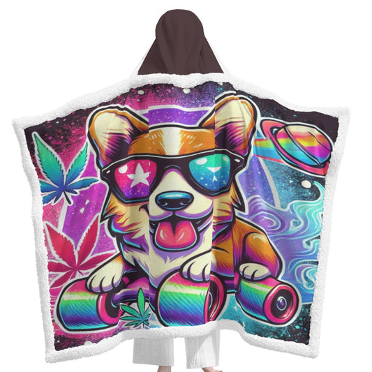 Corgi Unisex Wearable Hooded Blanket