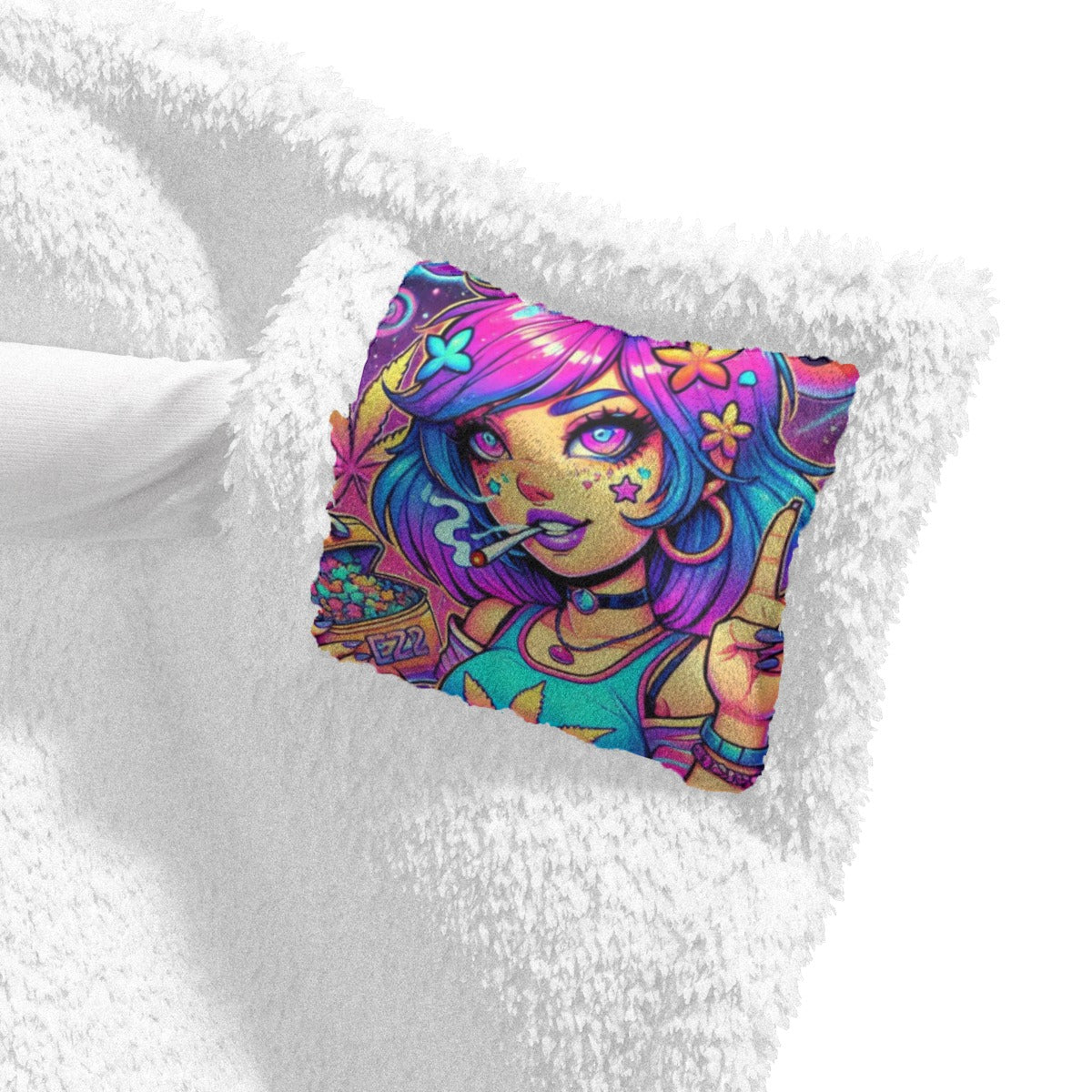 Psychedelic Girl Hooded Blanket - Bold, Funky, and Full of Cosmic Energy