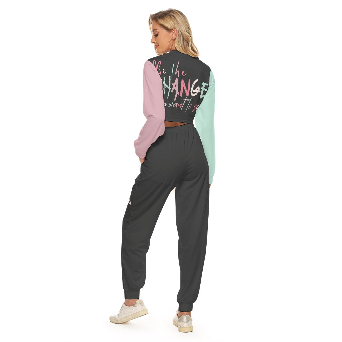 Be the Change You Want to Be – Crop Top Pullover and Loose Pants Set