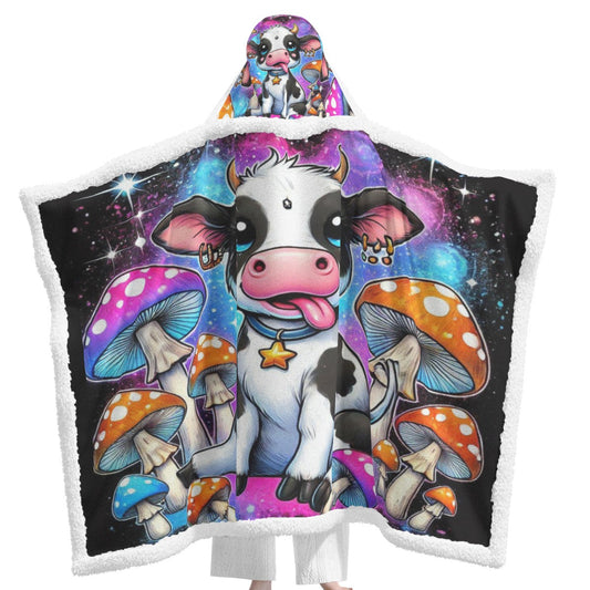 Cow Unisex Wearable Hooded Blanket