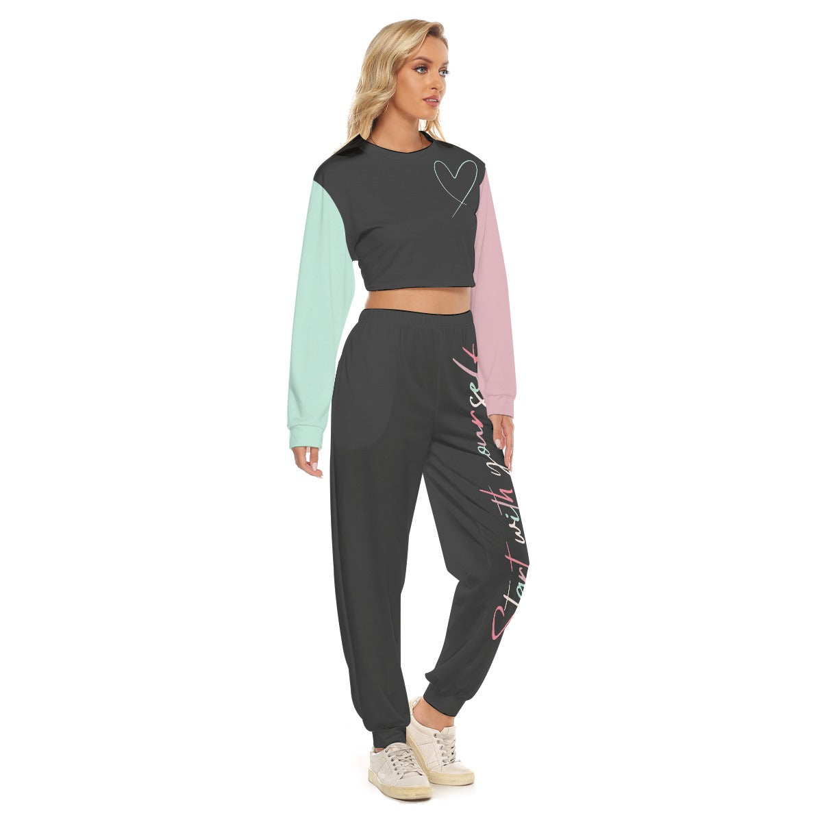 Be the Change You Want to Be – Crop Top Pullover and Loose Pants Set